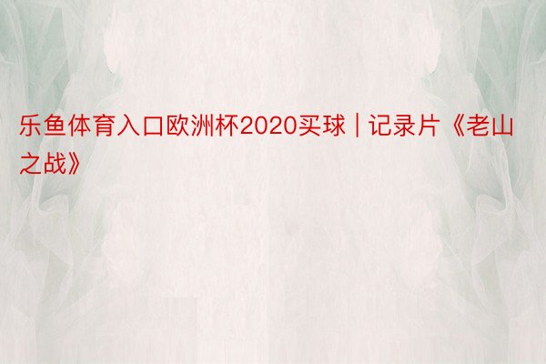 乐鱼体育入口欧洲杯2020买球 | 记录片《老山之战》